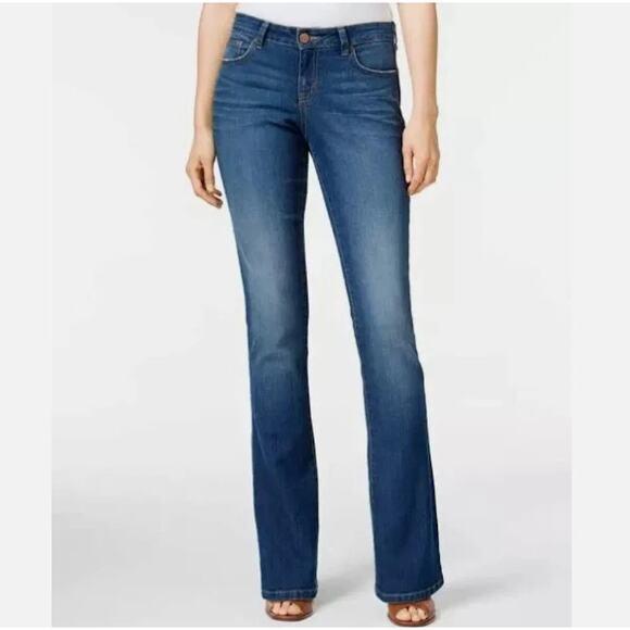 NWT Style & Co Dark Wash Blue Denim Curvy-Fit Boot Cut Jeans Women's Size 4 - Picture 1 of 8